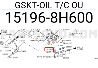 Nissan 151968H600 GSKT-OIL T/C OU