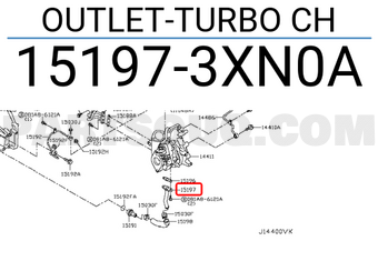 Nissan 151973XN0A OUTLET-TURBO CH