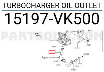 Nissan 15197VK500 TURBOCHARGER OIL OUTLET