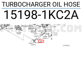 Nissan 151981KC2A TURBOCHARGER OIL HOSE