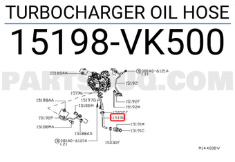 Nissan 15198VK500 TURBOCHARGER OIL HOSE