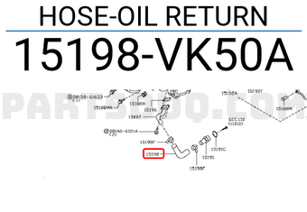 Nissan 15198VK50A HOSE-OIL RETURN
