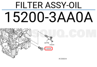 Nissan 152003AA0A FILTER ASSY-OIL