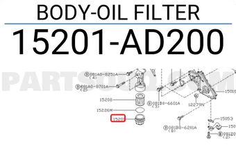 Nissan 15201AD200 BODY-OIL FILTER