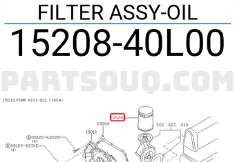 Nissan 1520840L00 FILTER ASSY-OIL