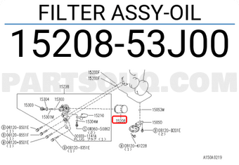 Nissan 1520853J00 FILTER ASSY-OIL