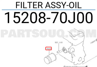 Nissan 1520870J00 FILTER ASSY-OIL