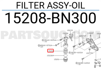Nissan 15208BN300 FILTER ASSY-OIL