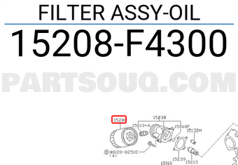Nissan 15208F4300 FILTER ASSY-OIL