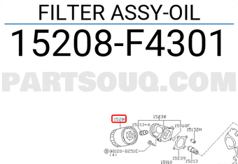 Nissan 15208F4301 FILTER ASSY-OIL