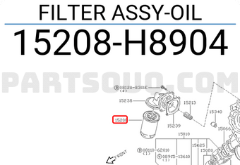 Nissan 15208H8904 FILTER ASSY-OIL