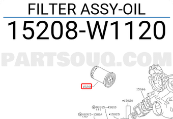 Nissan 15208W1120 FILTER ASSY-OIL