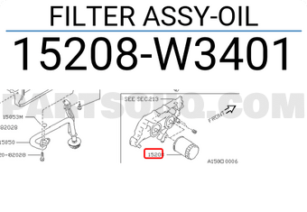 Nissan 15208W3401 FILTER ASSY-OIL