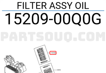 Nissan 1520900Q0G FILTER ASSY OIL