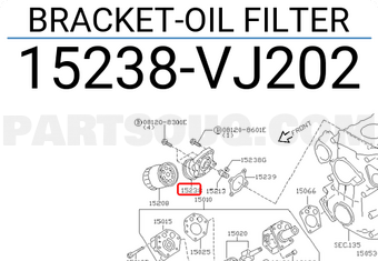 Nissan 15238VJ202 BRACKET-OIL FILTER