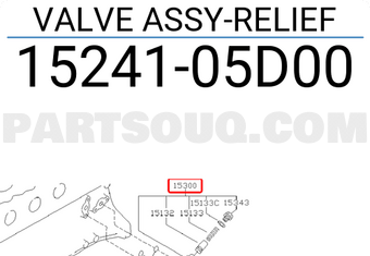 Nissan 1524105D00 VALVE ASSY-RELIEF