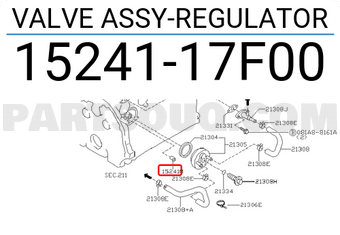Nissan 1524117F00 VALVE ASSY-REGULATOR