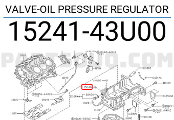 Nissan 1524143U00 VALVE-OIL PRESSURE REGULATOR