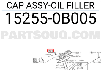 Nissan 152550B005 CAP ASSY-OIL FILLER
