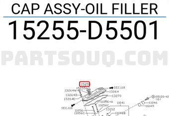 Nissan 15255D5501 CAP ASSY-OIL FILLER