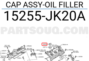 Nissan 15255JK20A CAP ASSY-OIL FILLER