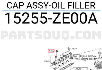 Nissan 15255ZE00A CAP ASSY-OIL FILLER