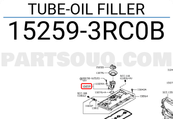Nissan 152593RC0B TUBE-OIL FILLER