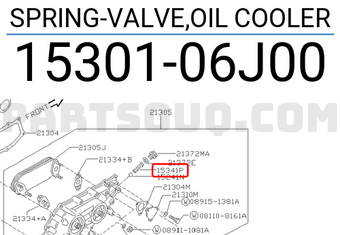 Nissan 1530106J00 SPRING-VALVE,OIL COOLER