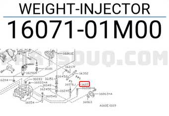 Nissan 1607101M00 WEIGHT-INJECTOR