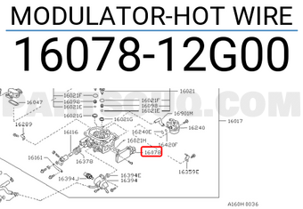 Nissan 1607812G00 MODULATOR-HOT WIRE