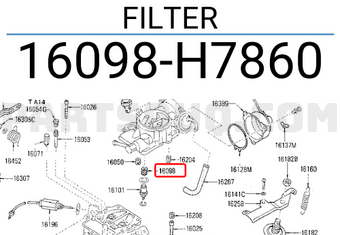 Nissan 16098H7860 FILTER
