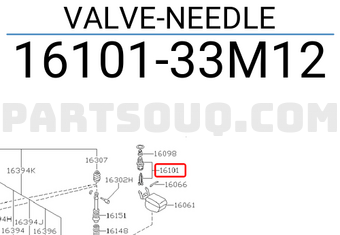 Nissan 1610133M12 VALVE-NEEDLE