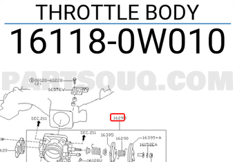 Nissan 161180W010 THROTTLE BODY