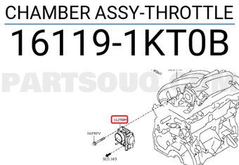 Nissan 161191KT0B CHAMBER ASSY-THROTTLE