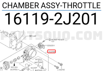 Nissan 161192J201 CHAMBER ASSY-THROTTLE