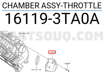 Nissan 161193TA0A CHAMBER ASSY-THROTTLE