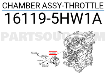 Nissan 161195HW1A CHAMBER ASSY-THROTTLE