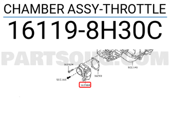 Nissan 161198H30C CHAMBER ASSY-THROTTLE