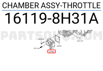 Nissan 161198H31A CHAMBER ASSY-THROTTLE