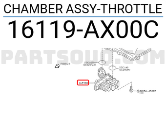 Nissan 16119AX00C CHAMBER ASSY-THROTTLE