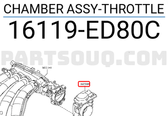 Nissan 16119ED80C CHAMBER ASSY-THROTTLE