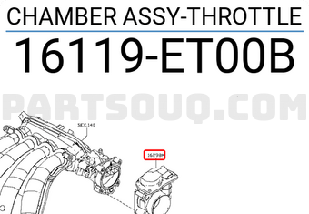 Nissan 16119ET00B CHAMBER ASSY-THROTTLE