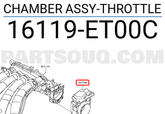 Nissan 16119ET00C CHAMBER ASSY-THROTTLE