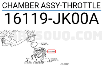 Nissan 16119JK00A CHAMBER ASSY-THROTTLE