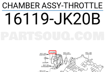 Nissan 16119JK20B CHAMBER ASSY-THROTTLE