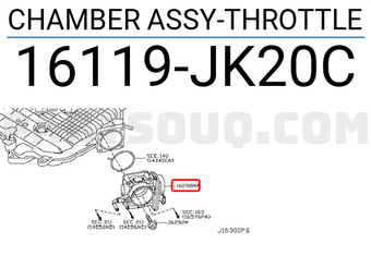 Nissan 16119JK20C CHAMBER ASSY-THROTTLE