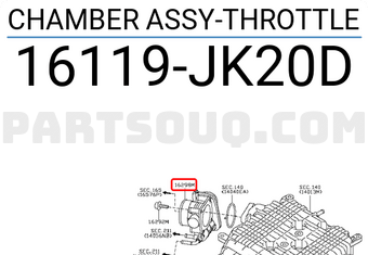 Nissan 16119JK20D CHAMBER ASSY-THROTTLE