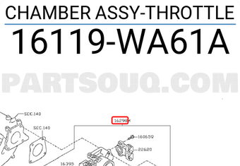 Nissan 16119WA61A CHAMBER ASSY-THROTTLE