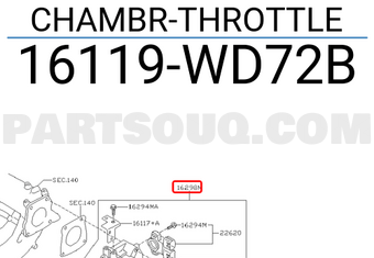 Nissan 16119WD72B CHAMBR-THROTTLE