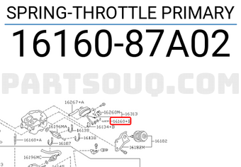Nissan 1616087A02 SPRING-THROTTLE PRIMARY